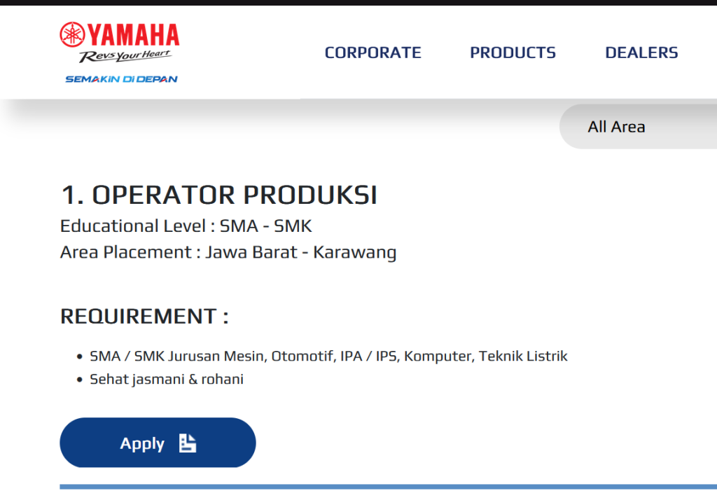Lowongan Kerja PT Yamaha Indonesia Motor Manufacturing 2025 3 Loker yamaha